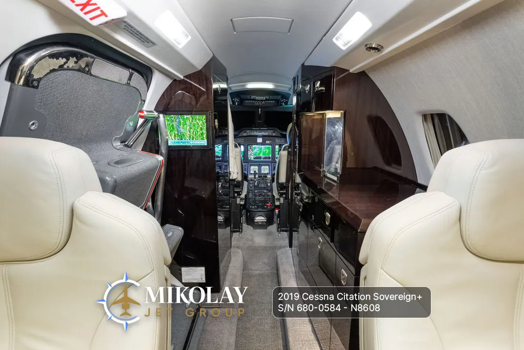 2019 Cessna Citation Sovereign+ S/N 680-0584 - interior photos of an aircraft for sale, Mikolay Jet group logo
