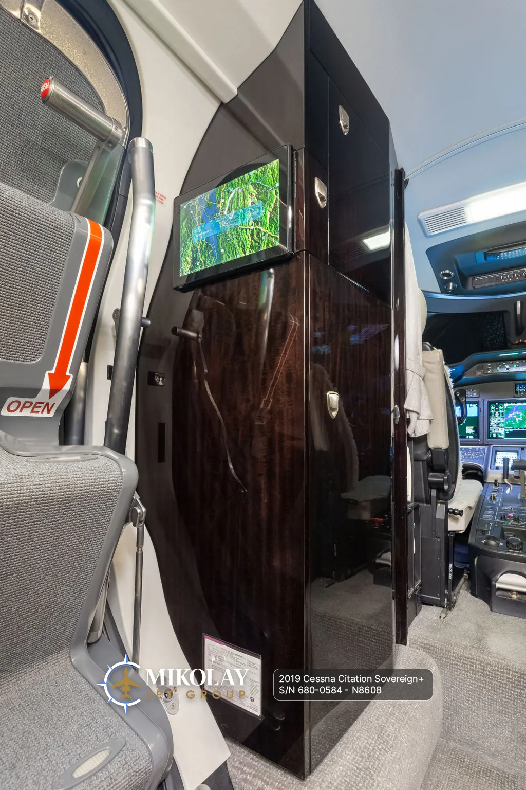 2019 Cessna Citation Sovereign+ S/N 680-0584 - interior photos of an aircraft for sale, Mikolay Jet group logo