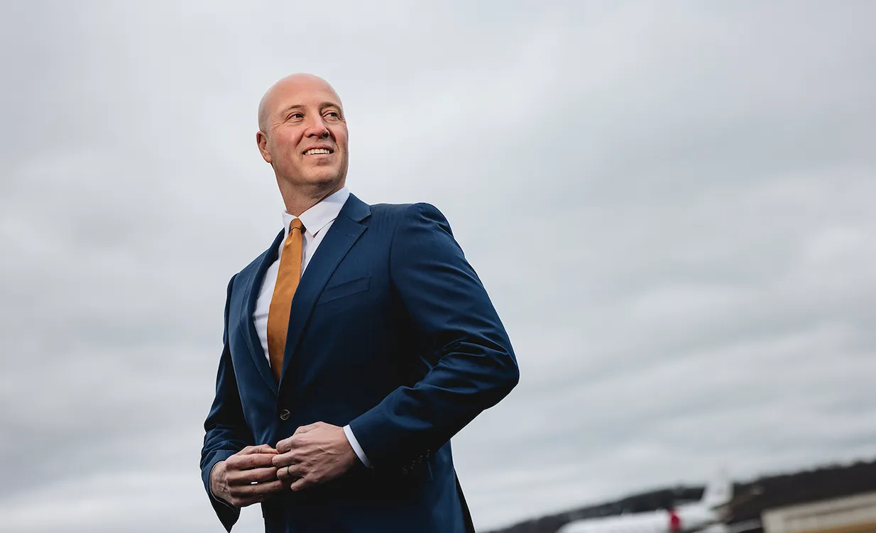 Mike Mikolay - Michael Mikolay - Standing in front of business jet, CEO of Mikolay Jet Group