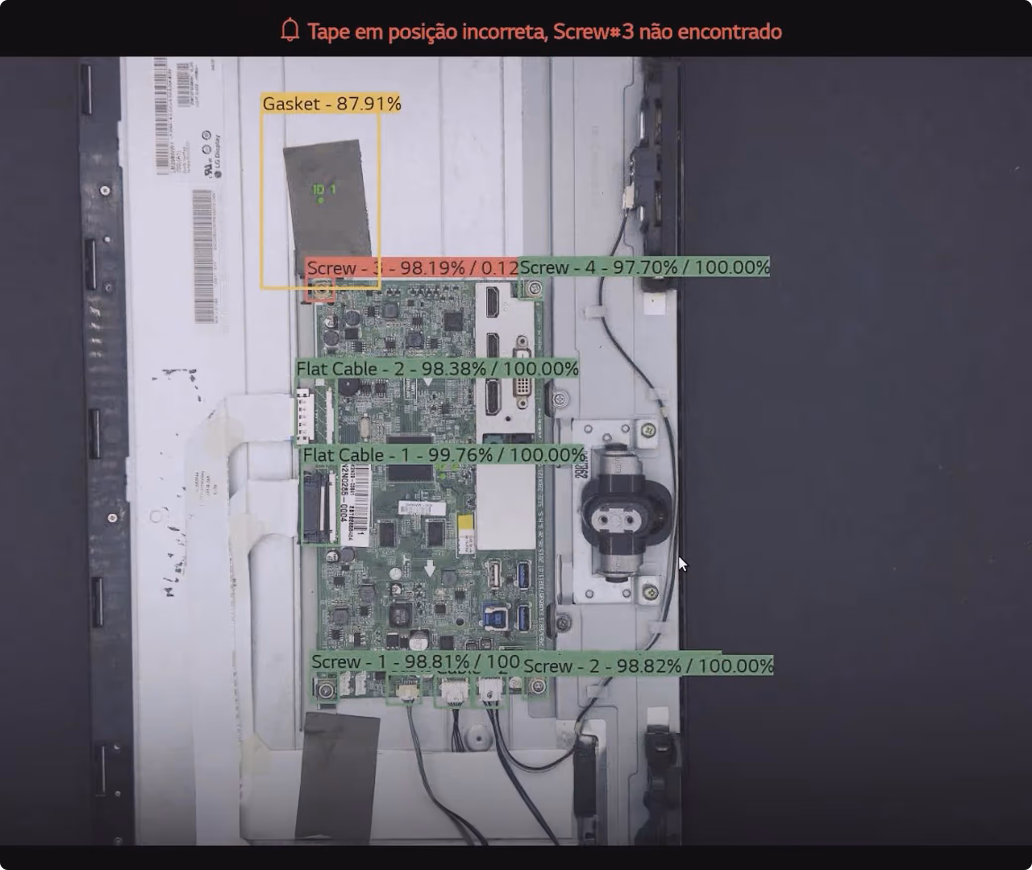 Sistema de IA lendo componentes eletrônicos