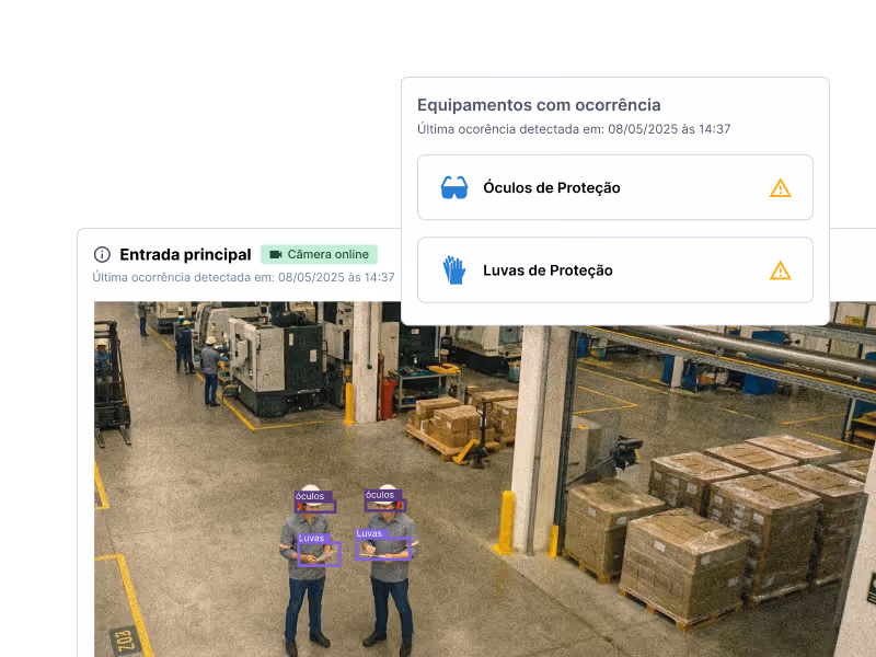 Visualização de evidências do Precavision - Software de deteção de EPIs do Venturus