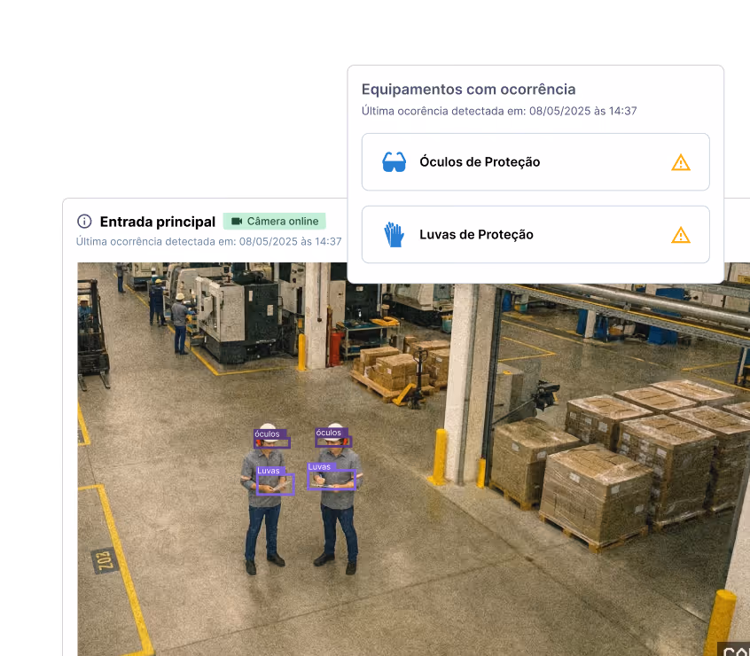 Visualização de evidências do Precavision - Software de deteção de EPIs do Venturus