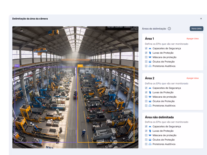 Delimitação de regiões do Precavision - Software de Detecção de EPIs do Venturus