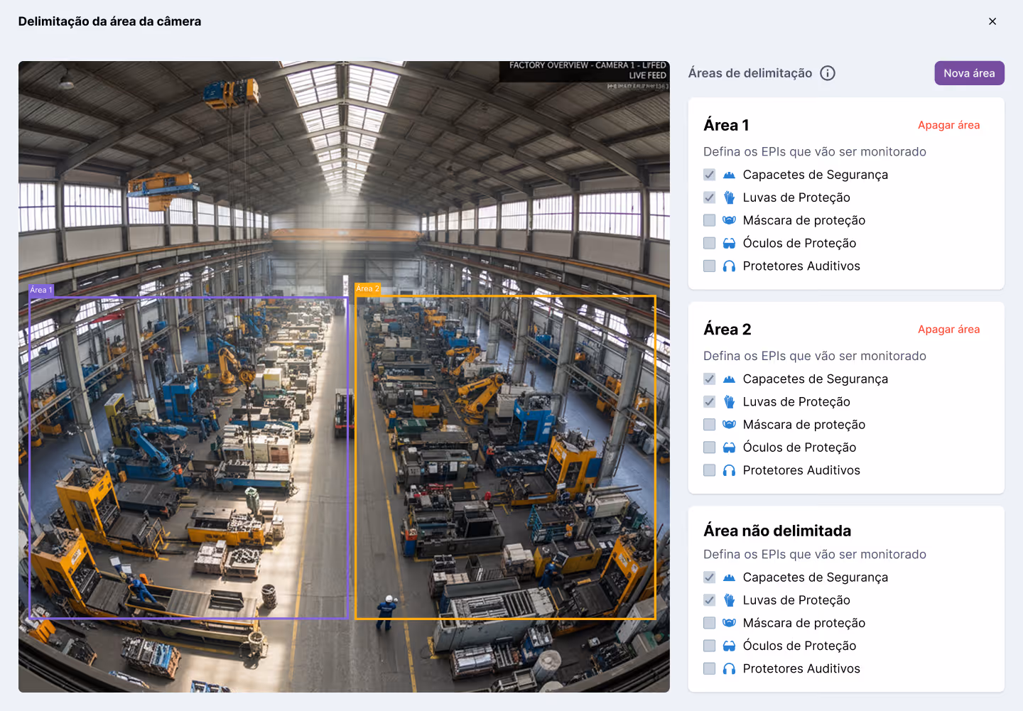Delimitação de regiões do Precavision - Software de Detecção de EPIs do Venturus