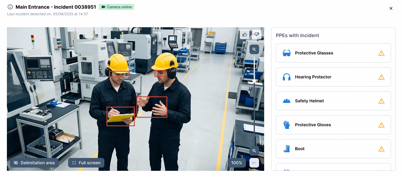 Precavision Evidence Visualization - Venturus PPE Detection Software