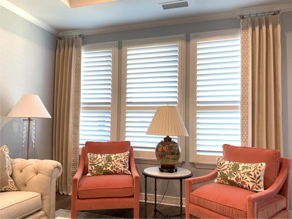 Custom draperies and shutters in University Park, TX