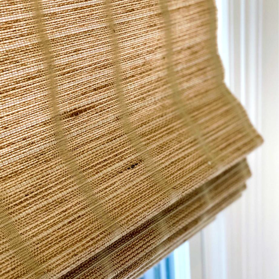Natural woven window shades in University Park, TX