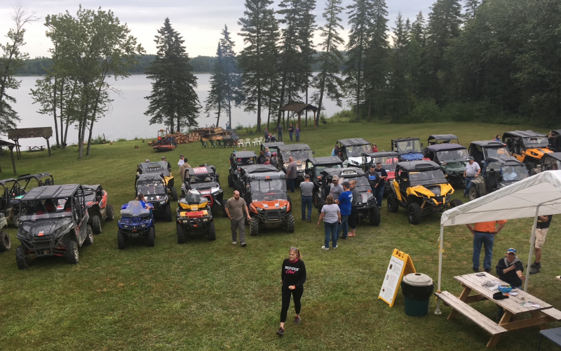 arnold brook rec area in presqe isle has hundreds of atv's come for events all summer like a bbq trail ride fund raiser in aroostook county.