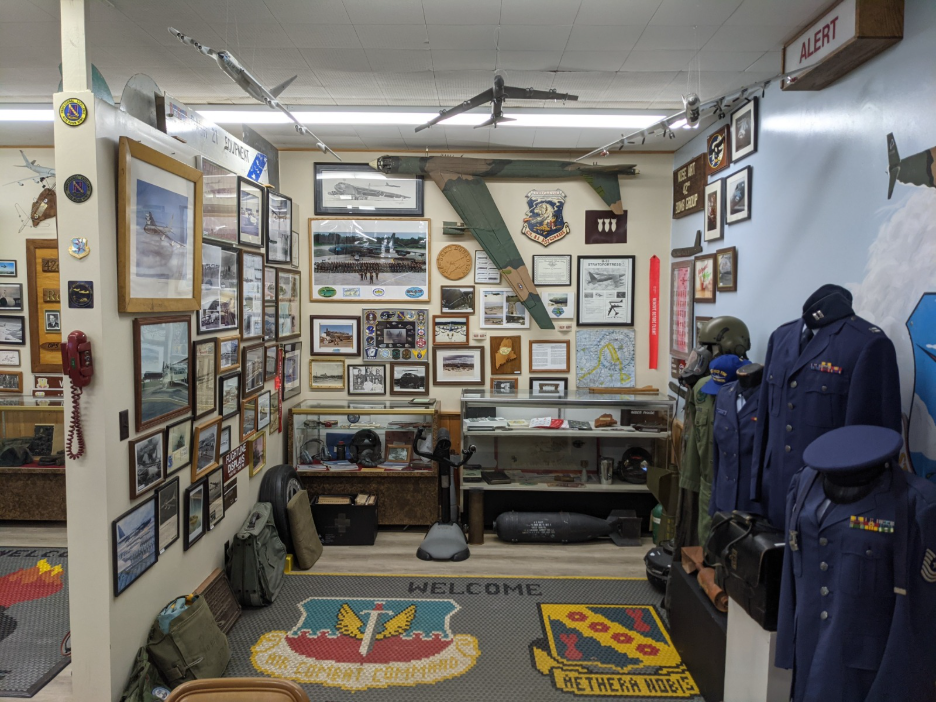 Inside of the Loring Air Museum is a collection of B52 bomber artifacts and the people who served in Limestone Maine.