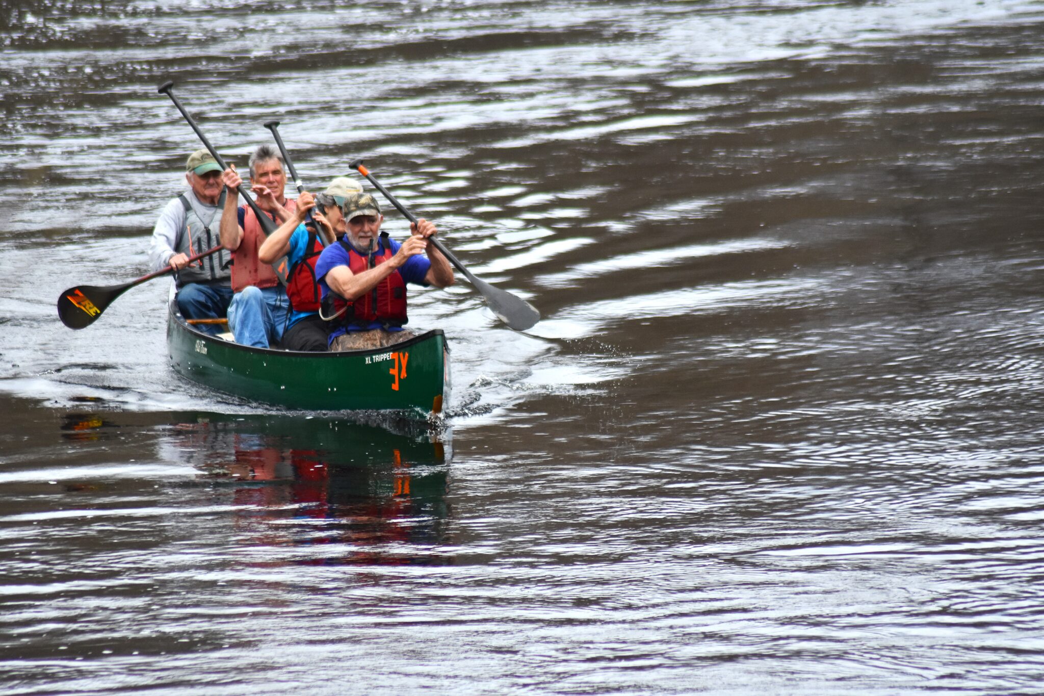 Canoeing on the river, Houlton, Maine