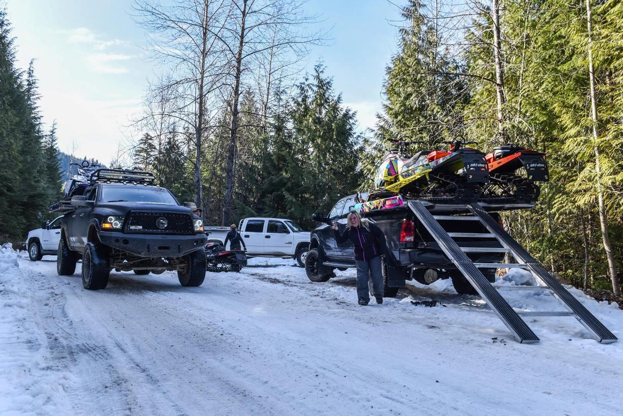 ITS trailhead parking areas for snowmobilers and trucks in Madawaska island falls houlton