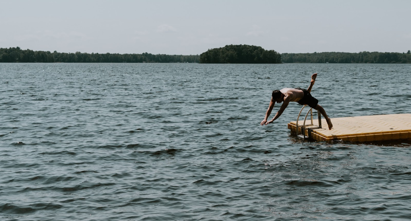 Portage Lake in Northern Maine is a great place to relax and take a summer swim.