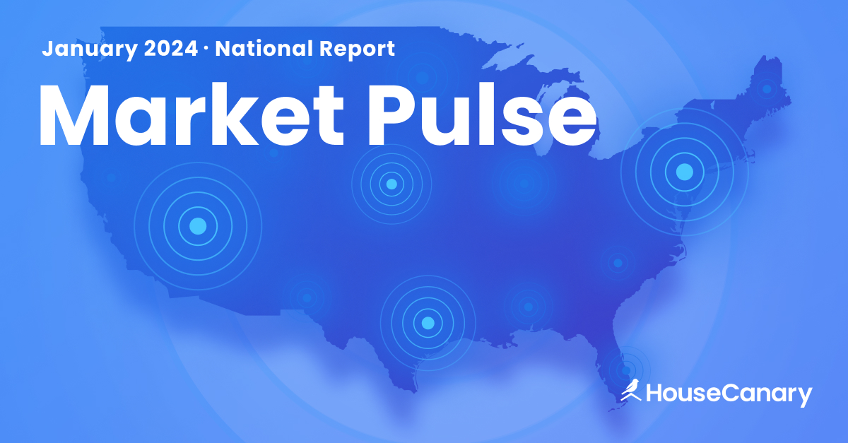 A blue graphic of a map of the US with the white text "Market Pulse overlayed.