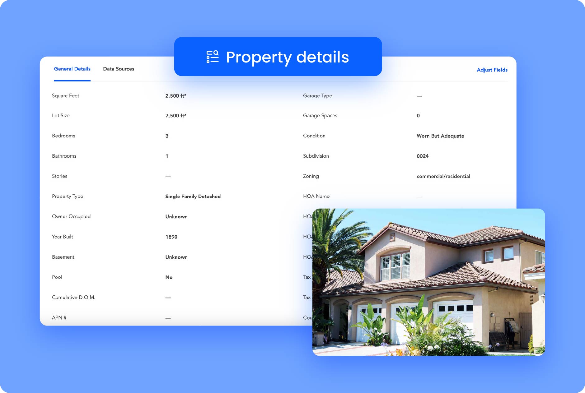 Screenshot of HouseCanary’s property details feature