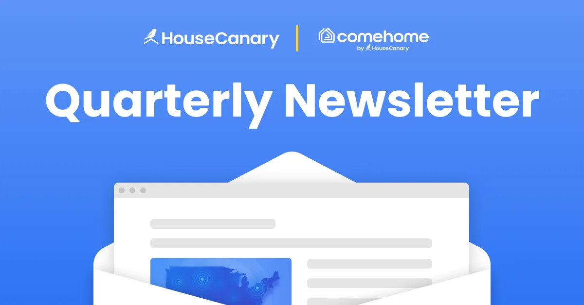 An image of an envelope with the text "quarterly newsletter"