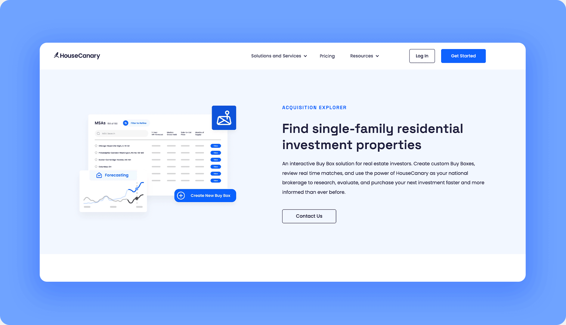 Screenshot of the real estate investment software HouseCanary’s Acquisition Explorer feature