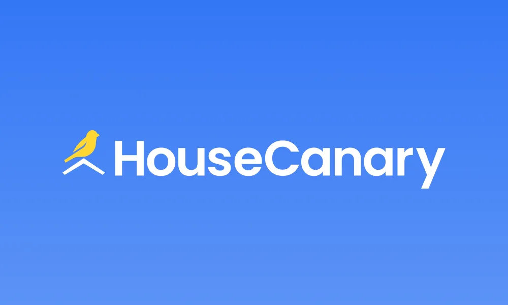 A graphic of the HouseCanary logo with a blue background.