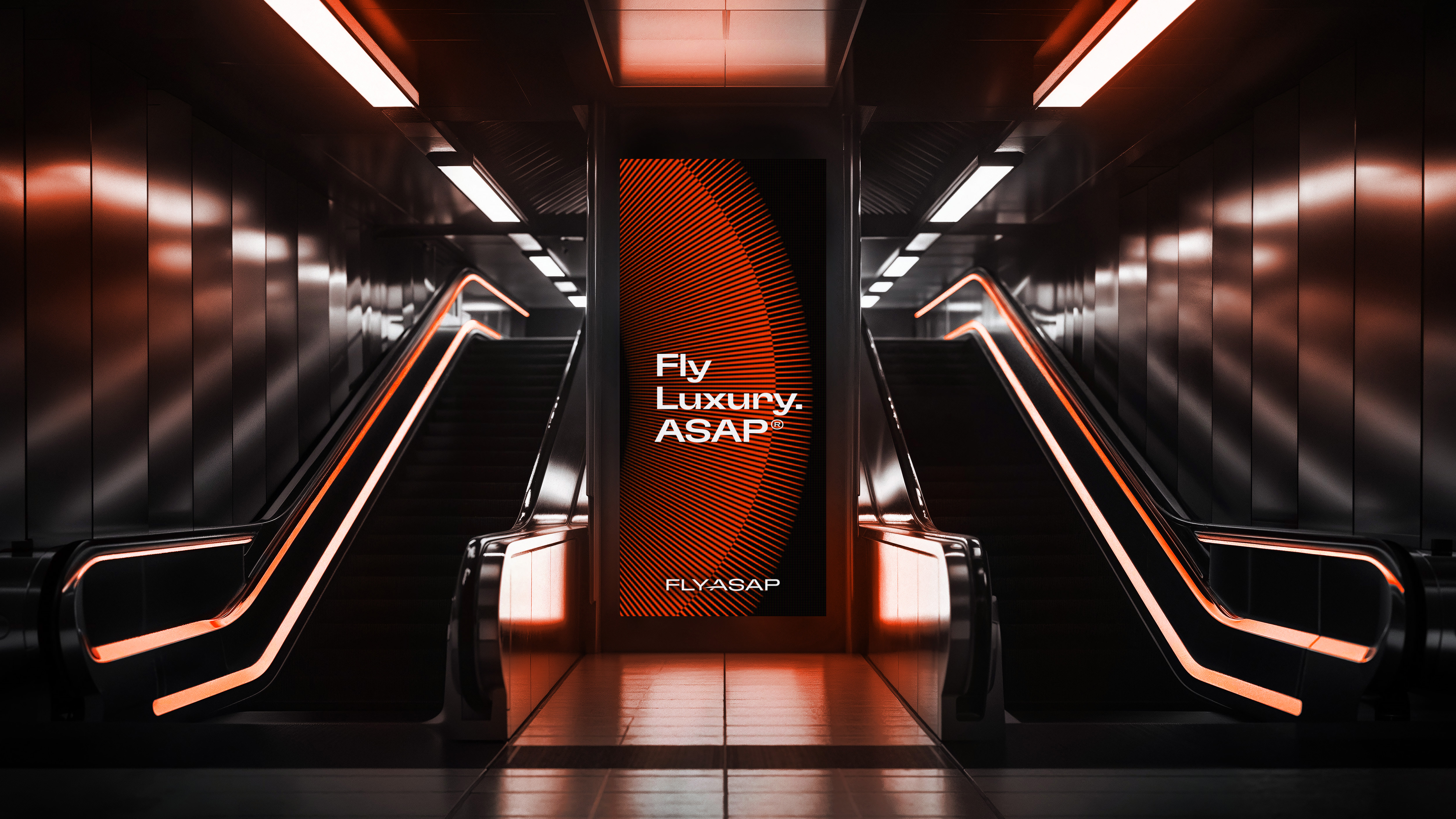 flyasap escalator billboard mockup