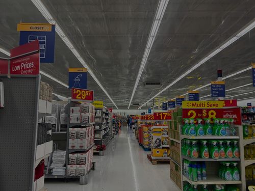 Walmart store with Nusens celiing protection