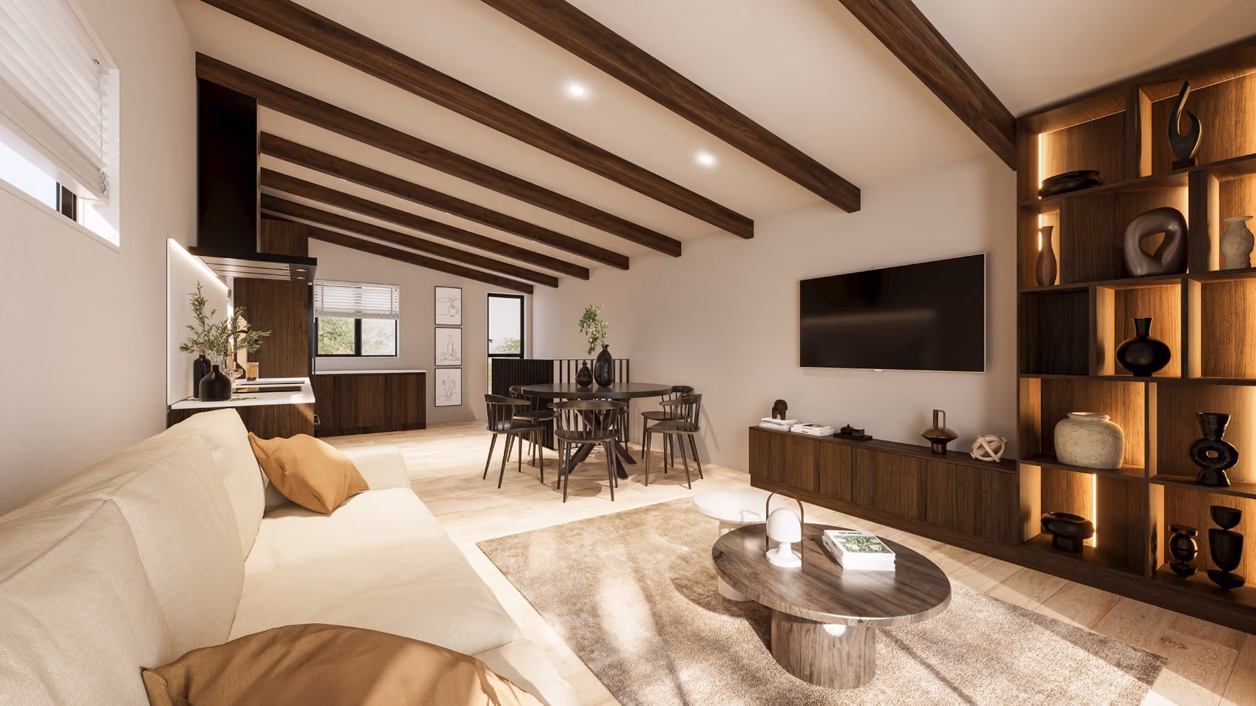 Architectural render of Central Peaks interior