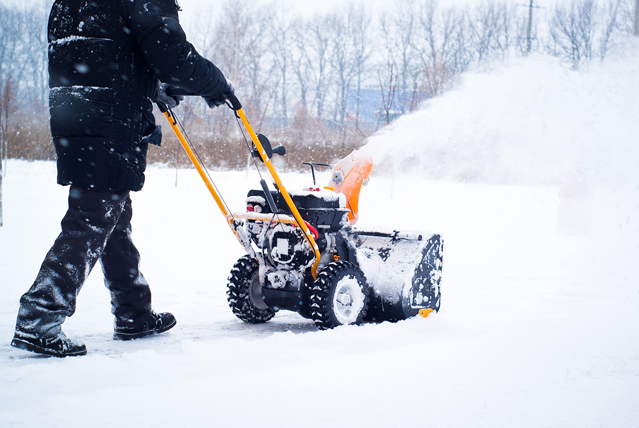 Snow plowing and ice removal service for a commercial property in Cincinnati