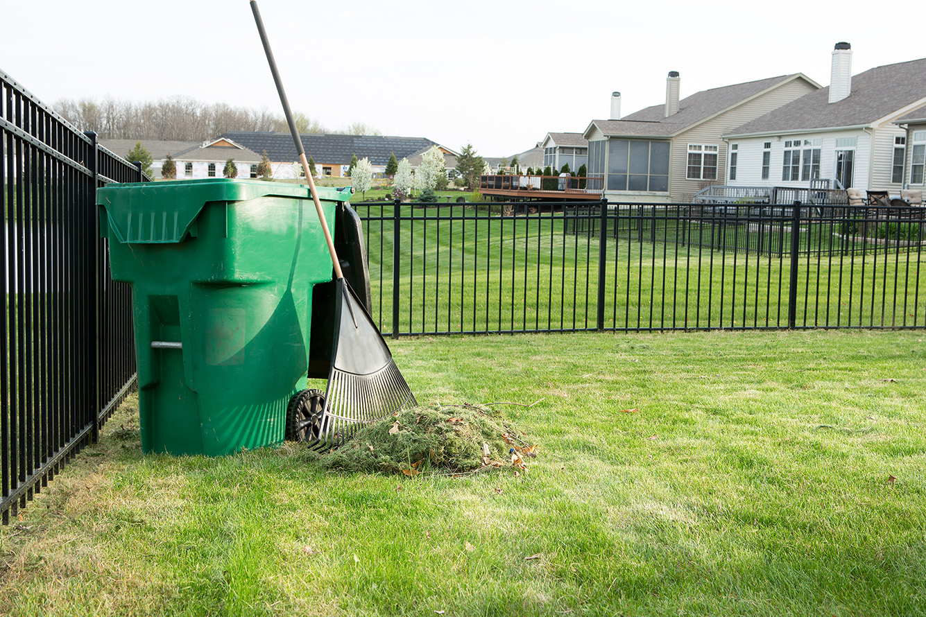 Fall leaf cleanup and debris removal service by From The Soil in Cincinnati