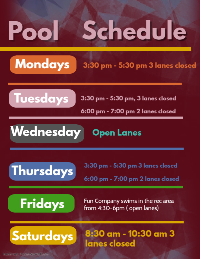 Fall Pool Schedule