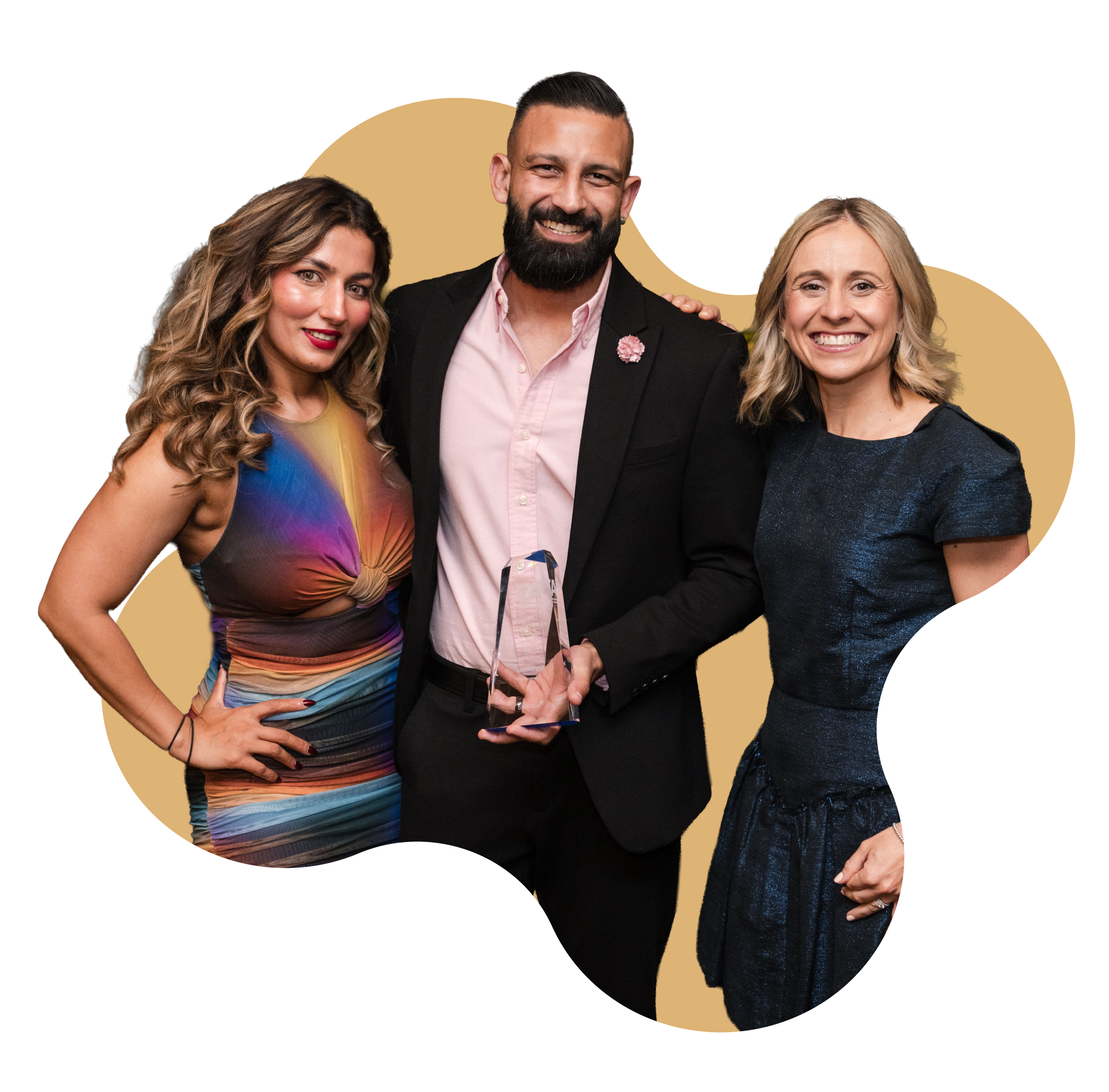 Connective Excellence Awards recipients holding an award