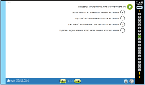 צילום מסך של שאלה מספר 9 המקורית, לחץ לפתיחת תמונה מוגדלת