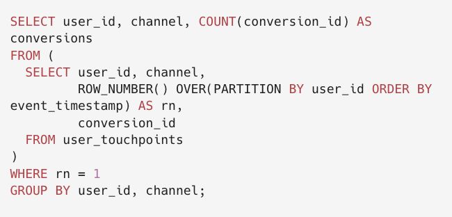 How to Attribute Conversions to the First Click (Instead of Last) in SQL?
