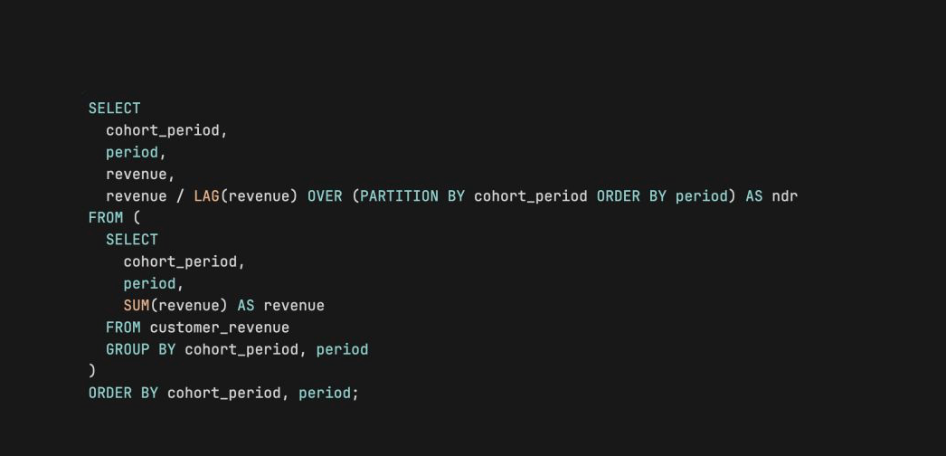How to Calculate Net Dollar Retention (NDR) With SQL Window Functions?