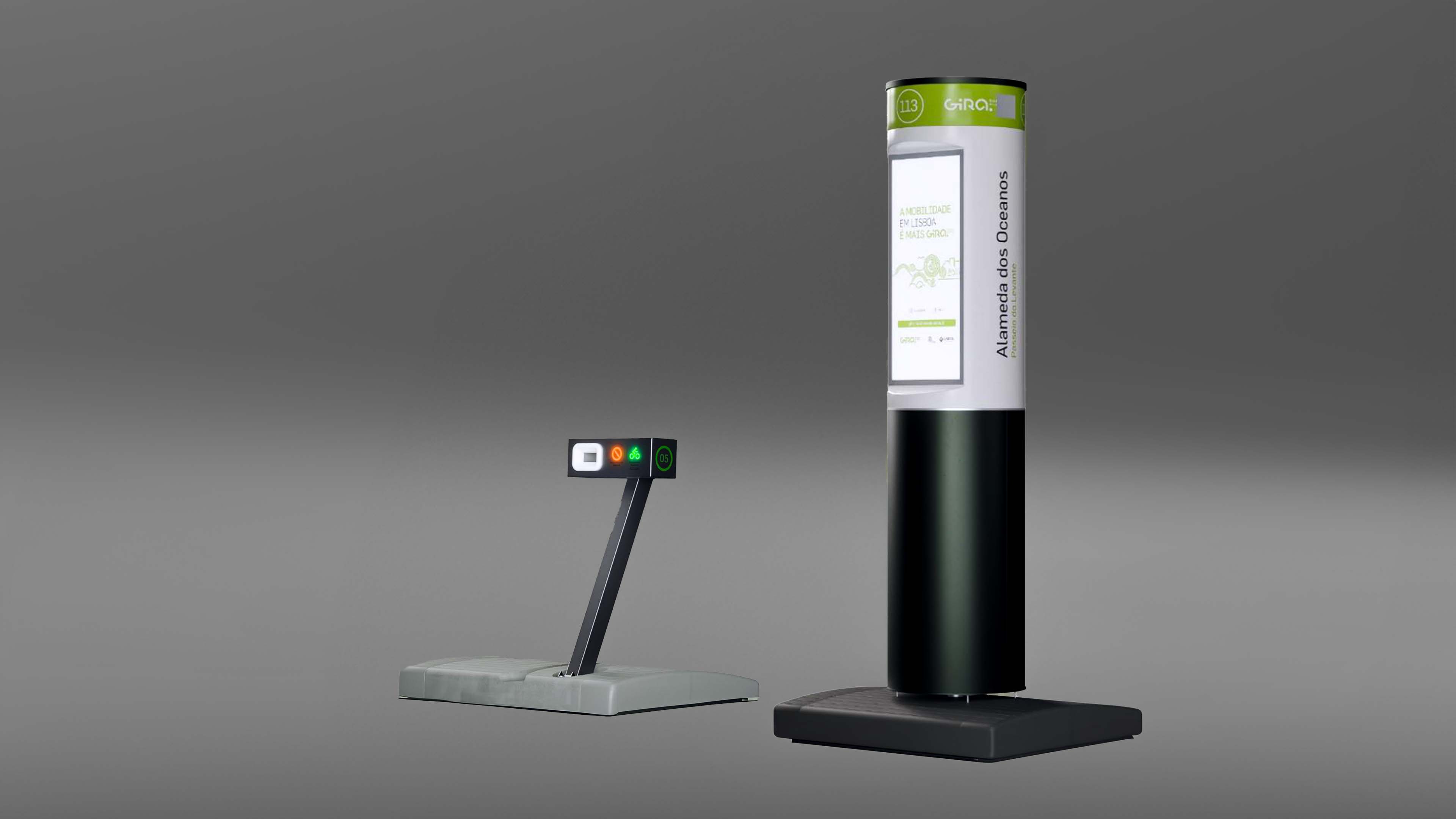 Gira bike-sharing docking station, product render