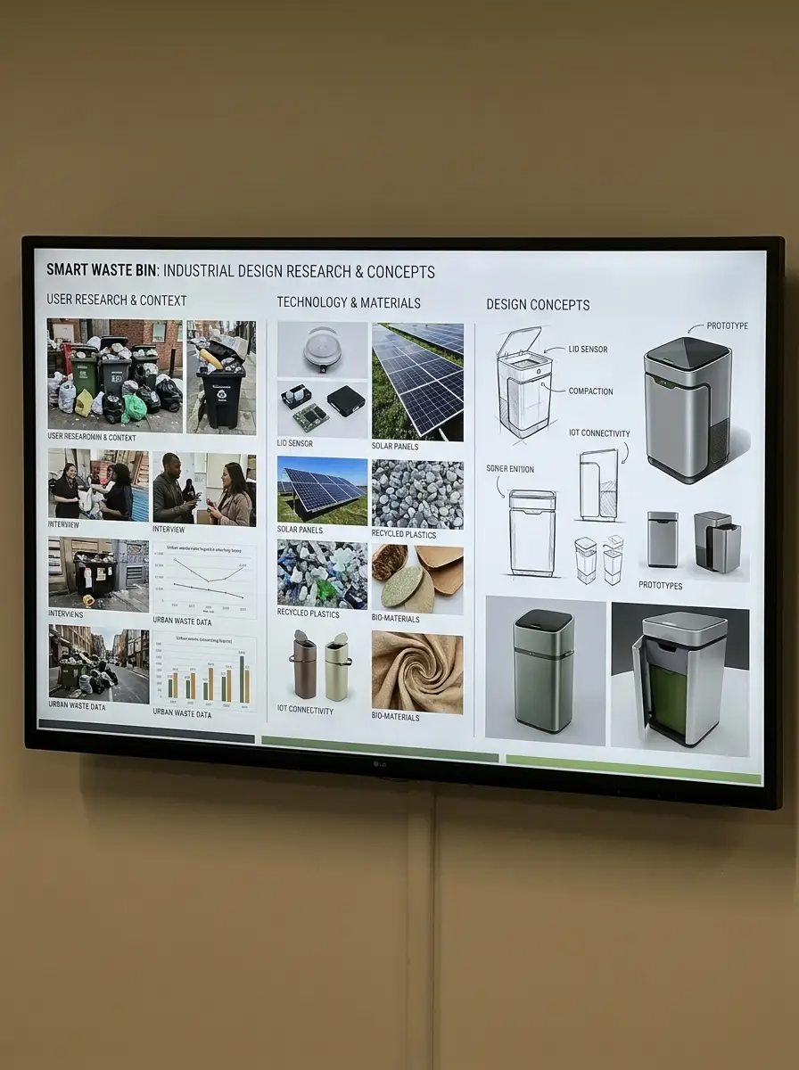 Design research and concept board for the Smart Bin
