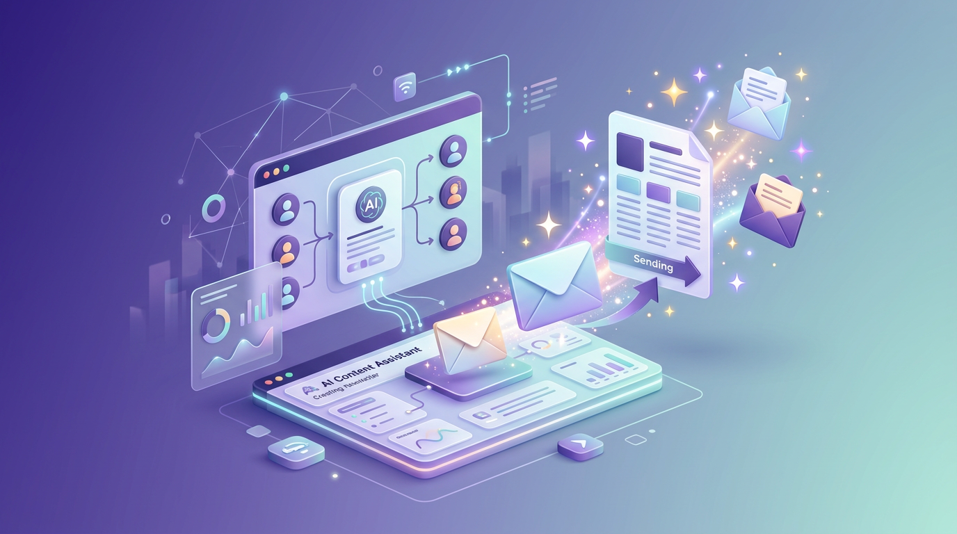 KI Newsletter erstellen – Illustration eines mit KI erstellten Newsletters