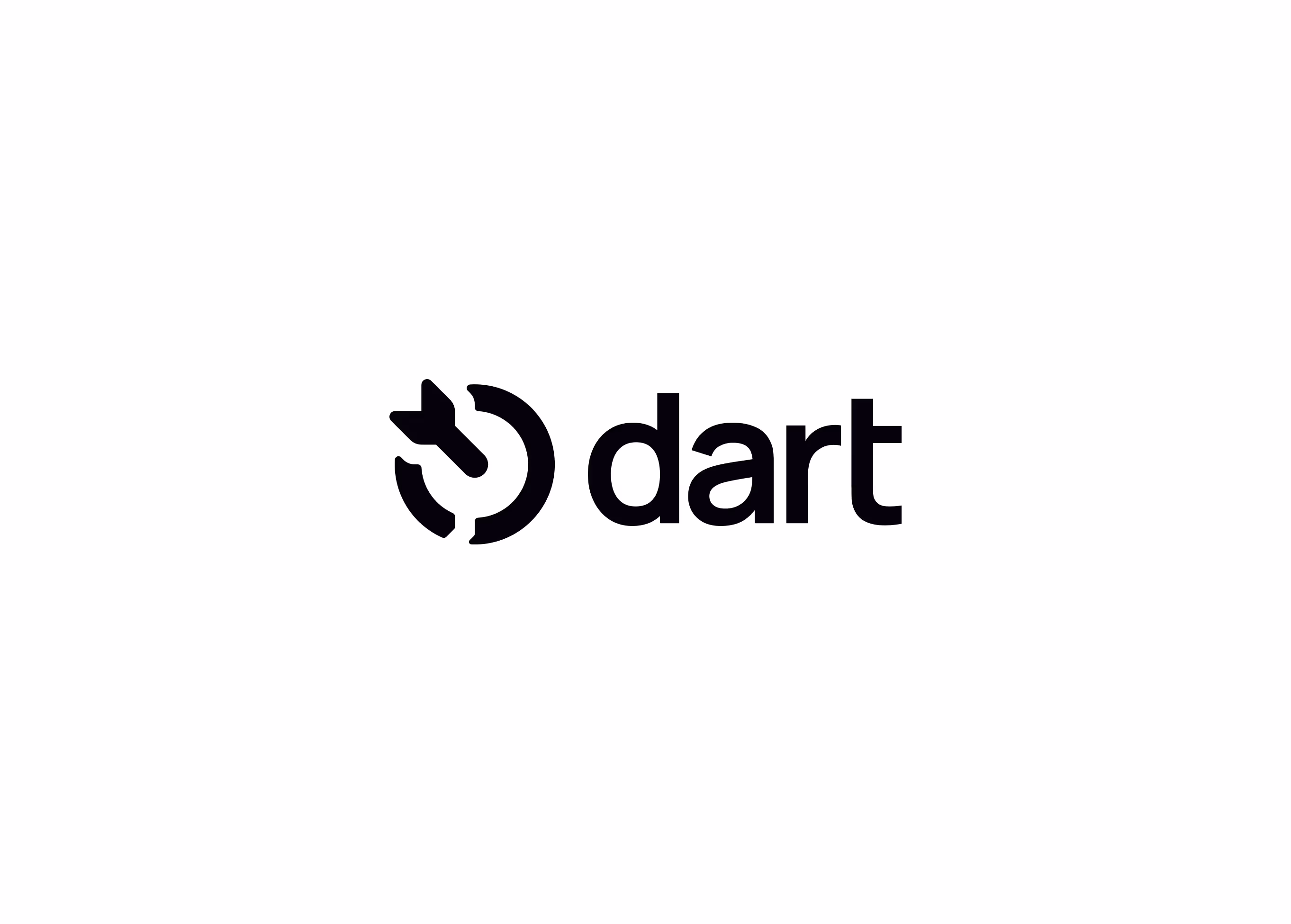 Dart logo, black on a white background