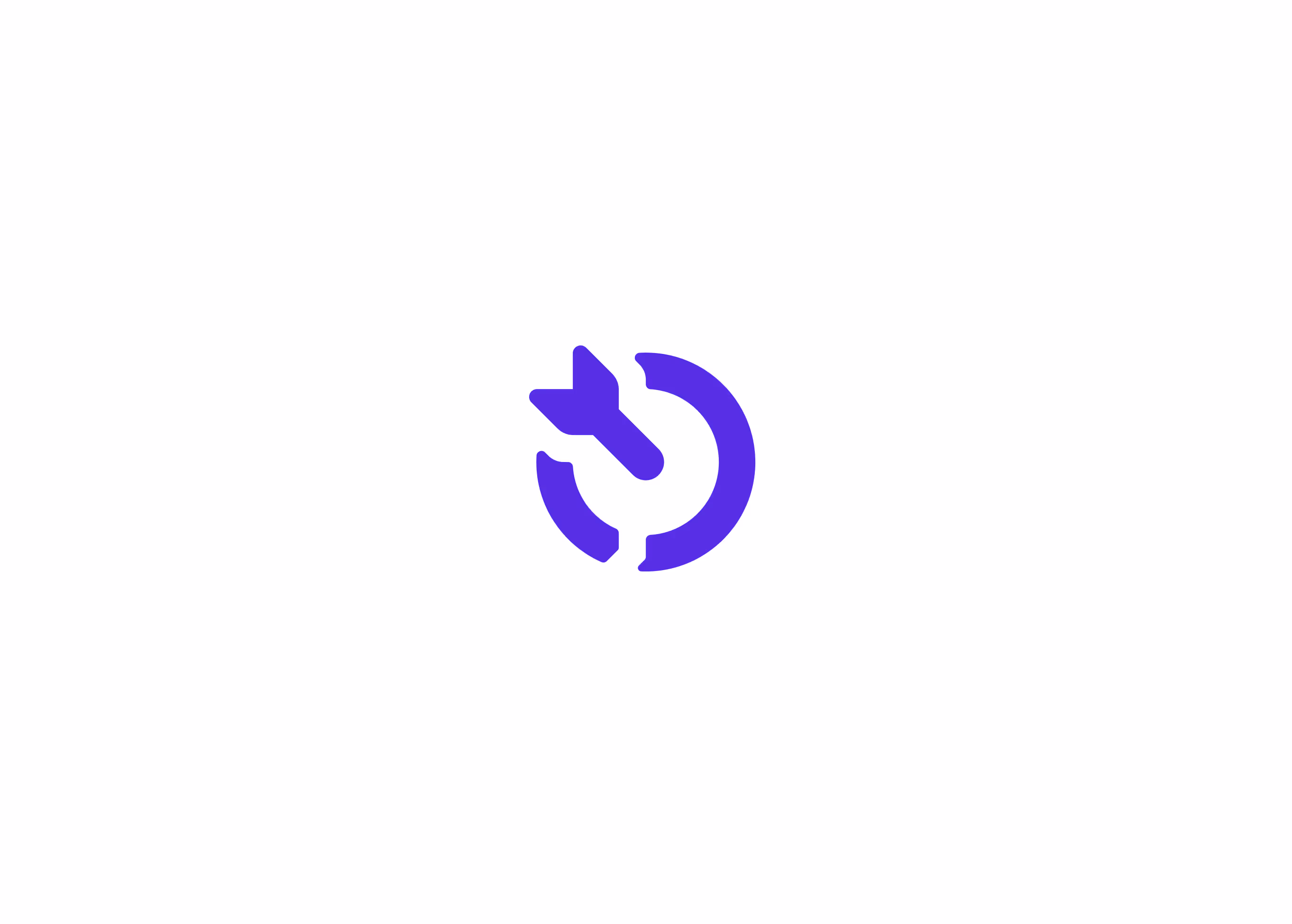 Dart symbol, purple on a white background