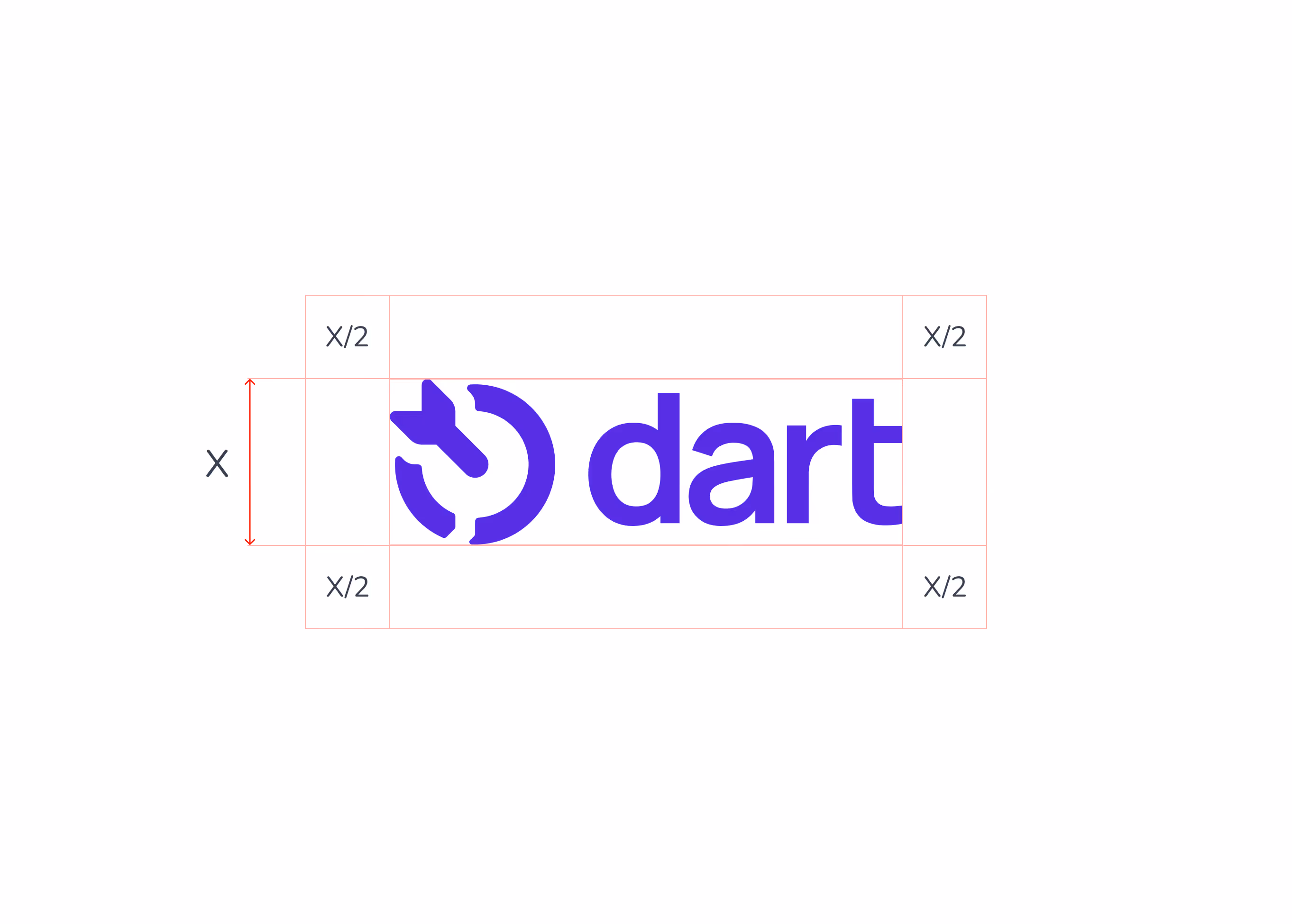 Dart logo with clearance marked around it