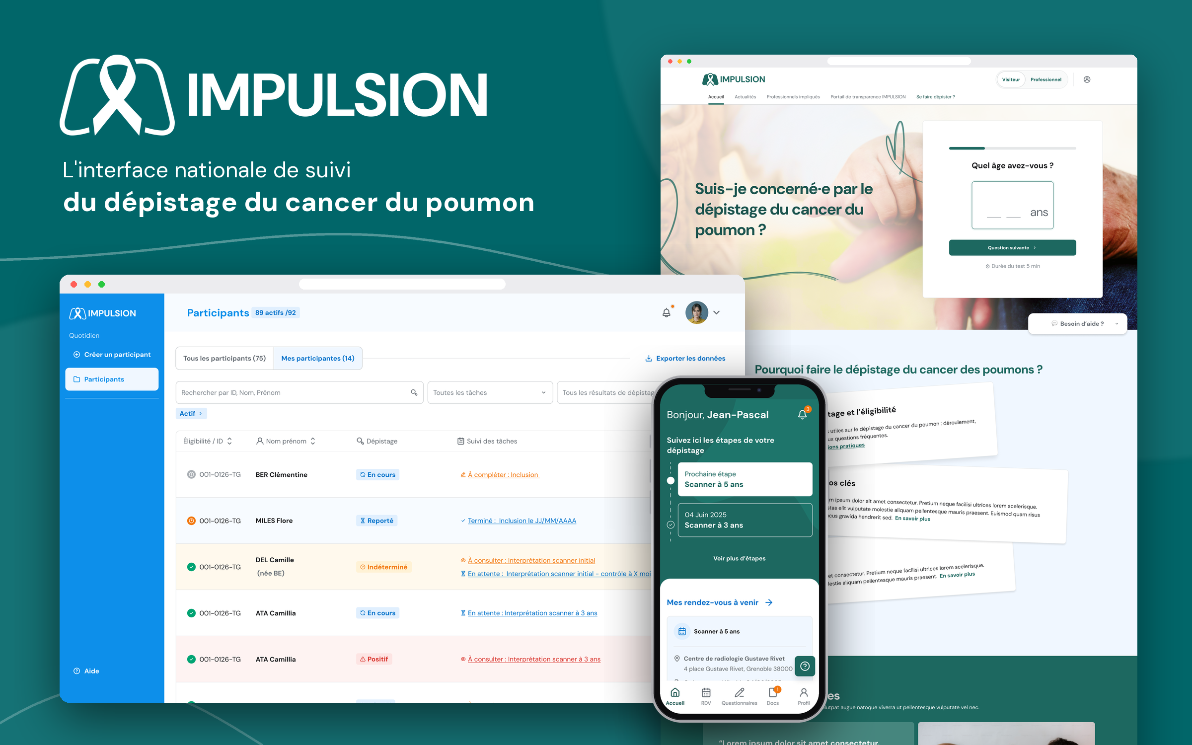 Concevoir l’interface nationale de suivi du dépistage du cancer du poumon en France