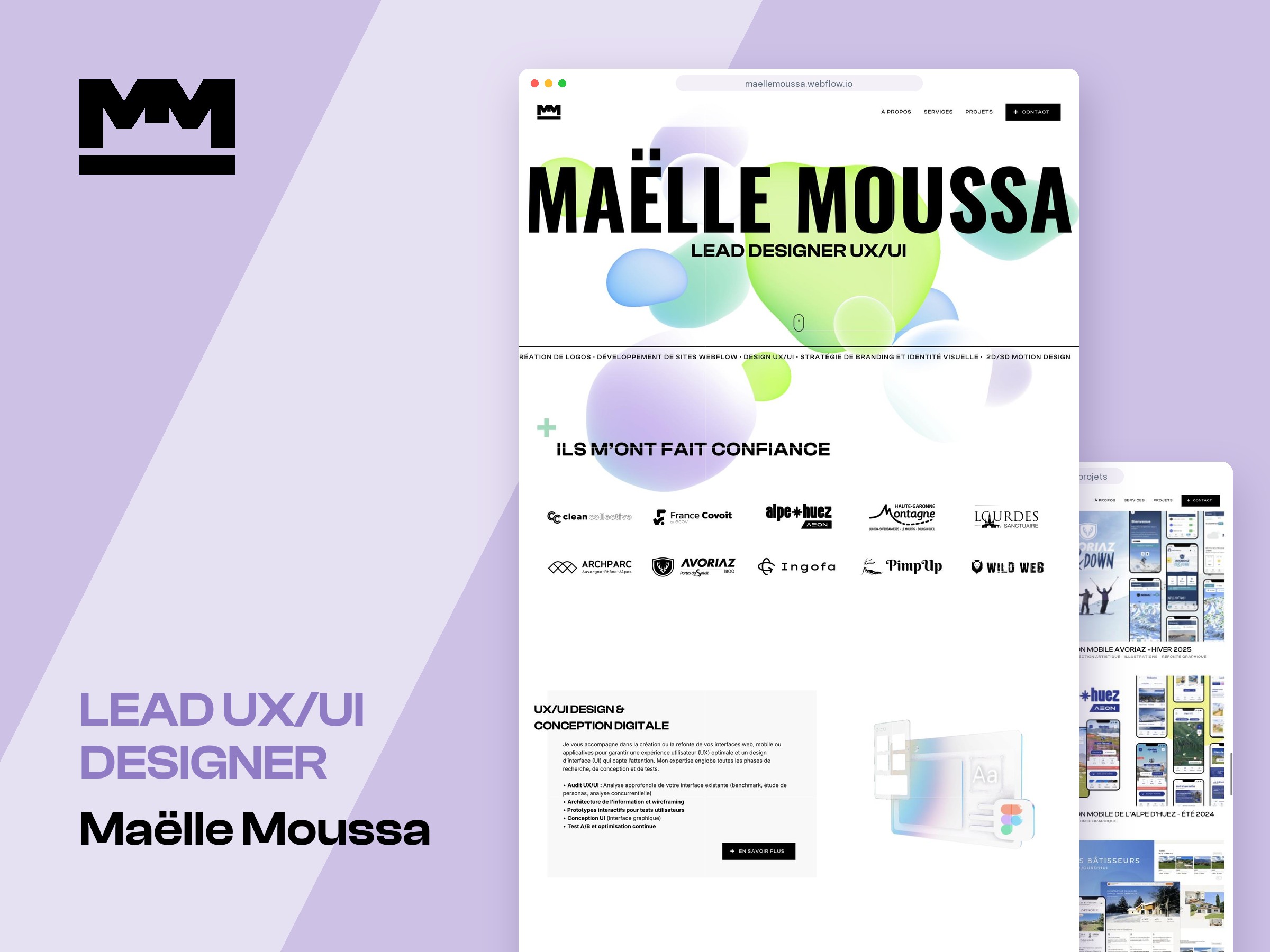 Page d’accueil du portfolio de Maëlle Moussa