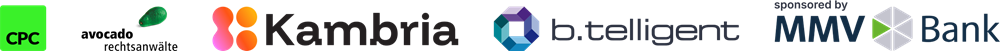 logos cpc, avocado rechtsanwälte, kambria, btelligent, mmv bank