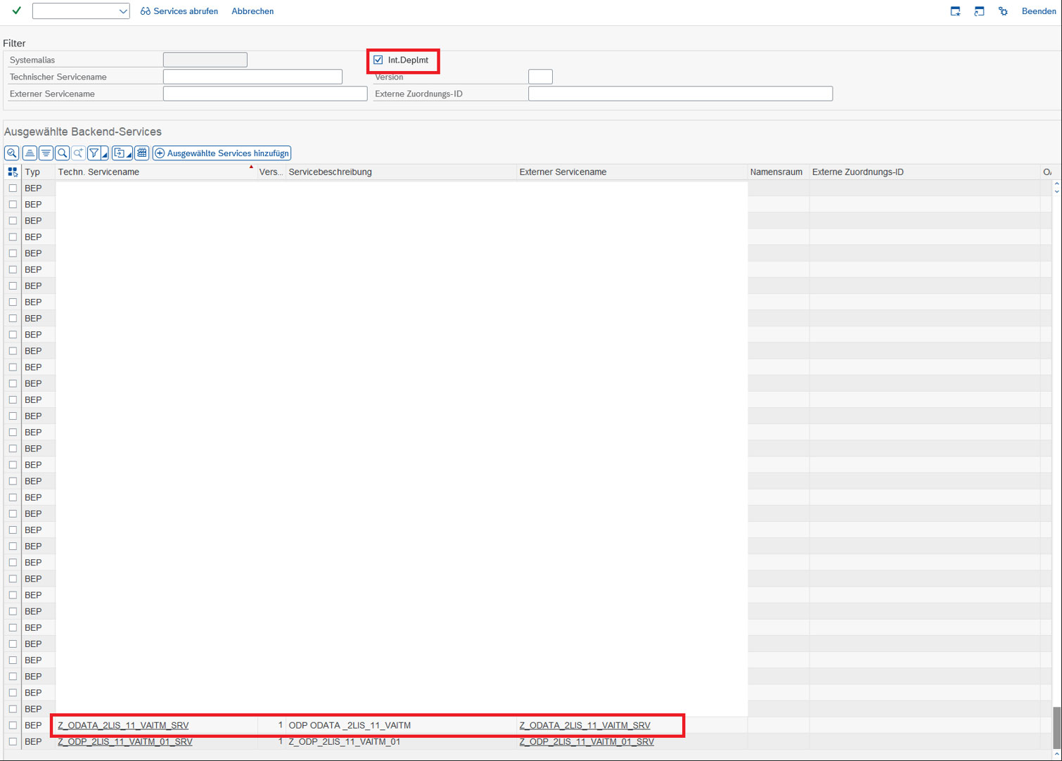 Service registration in /IWFND/MAINT_SERVICE
