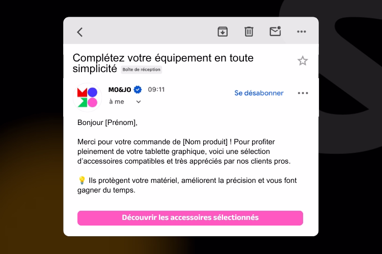 Modèle d'email cross-selling, complétez votre équipement