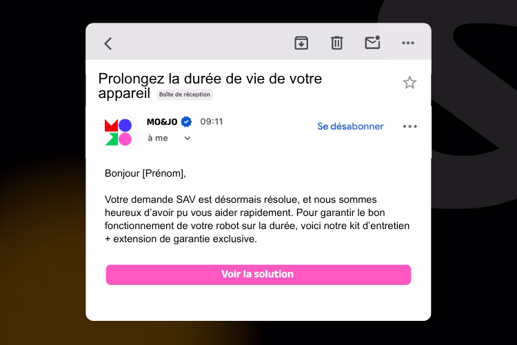 Modèle d'email up-selling/cross-selling 