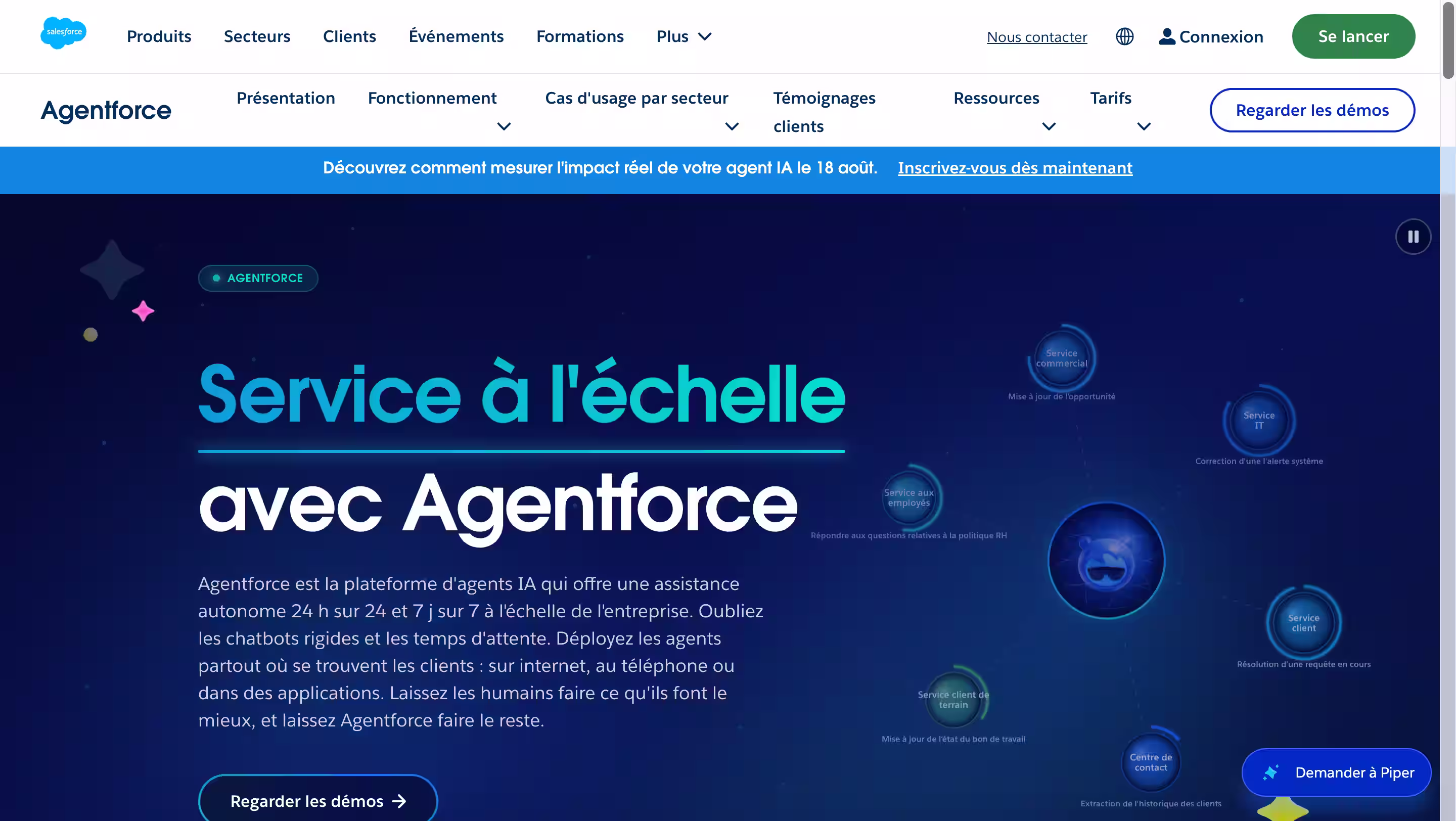 Capture d'écran salesforce Agentforce