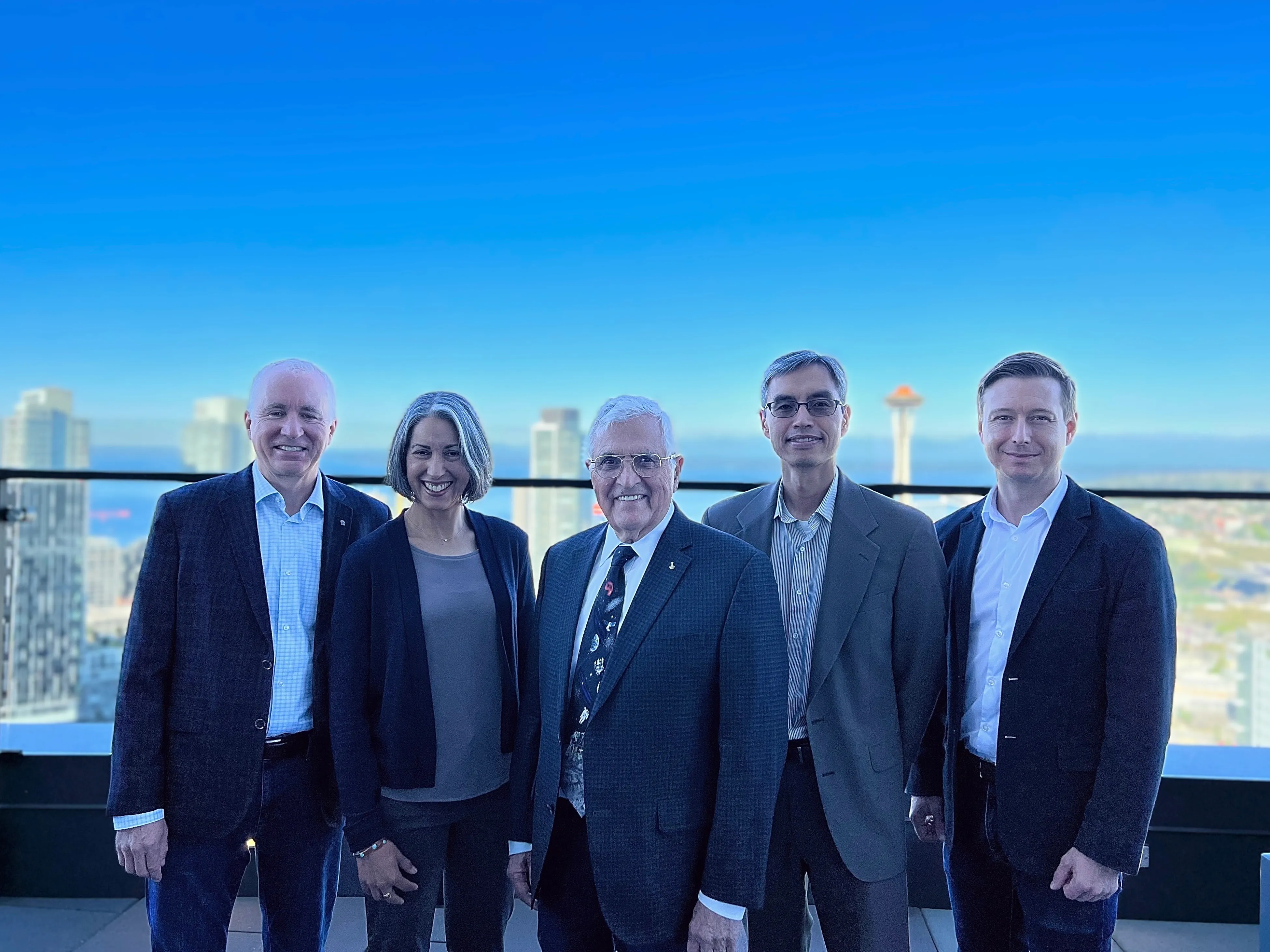 Interlune leadership team from left to right: CEO Rob Meyerson, COO Indra Hornsby, Executive Chairman Harrison Schmitt, CTO Gary Lai, and Head of Product James Antifaev