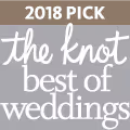 2018 Pick award badge for The Knot Best of Weddings.