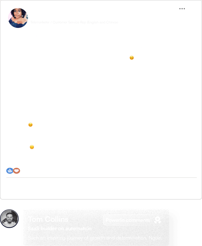 LinkedIn automated comment