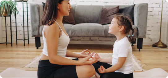 Women mindful moment