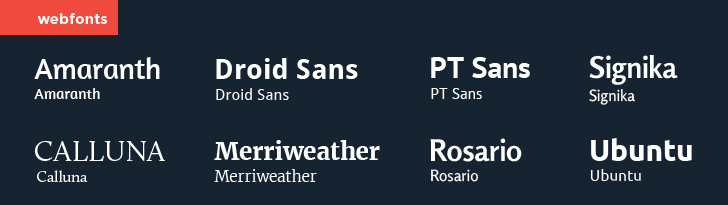 list of webfonts