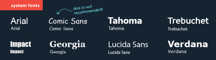 list of system fonts